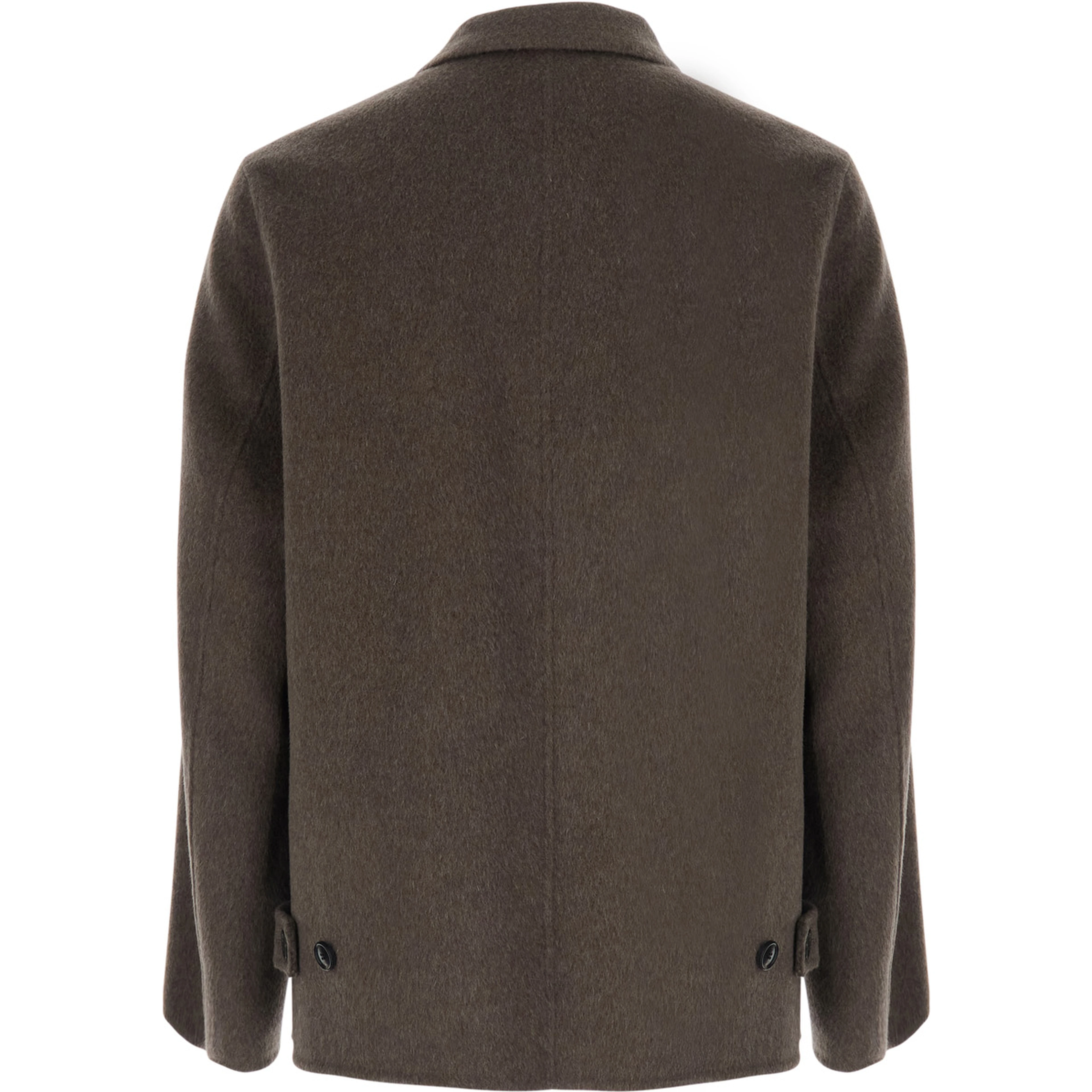 brown Jacket with classic collar and patch pockets in wool blend for men