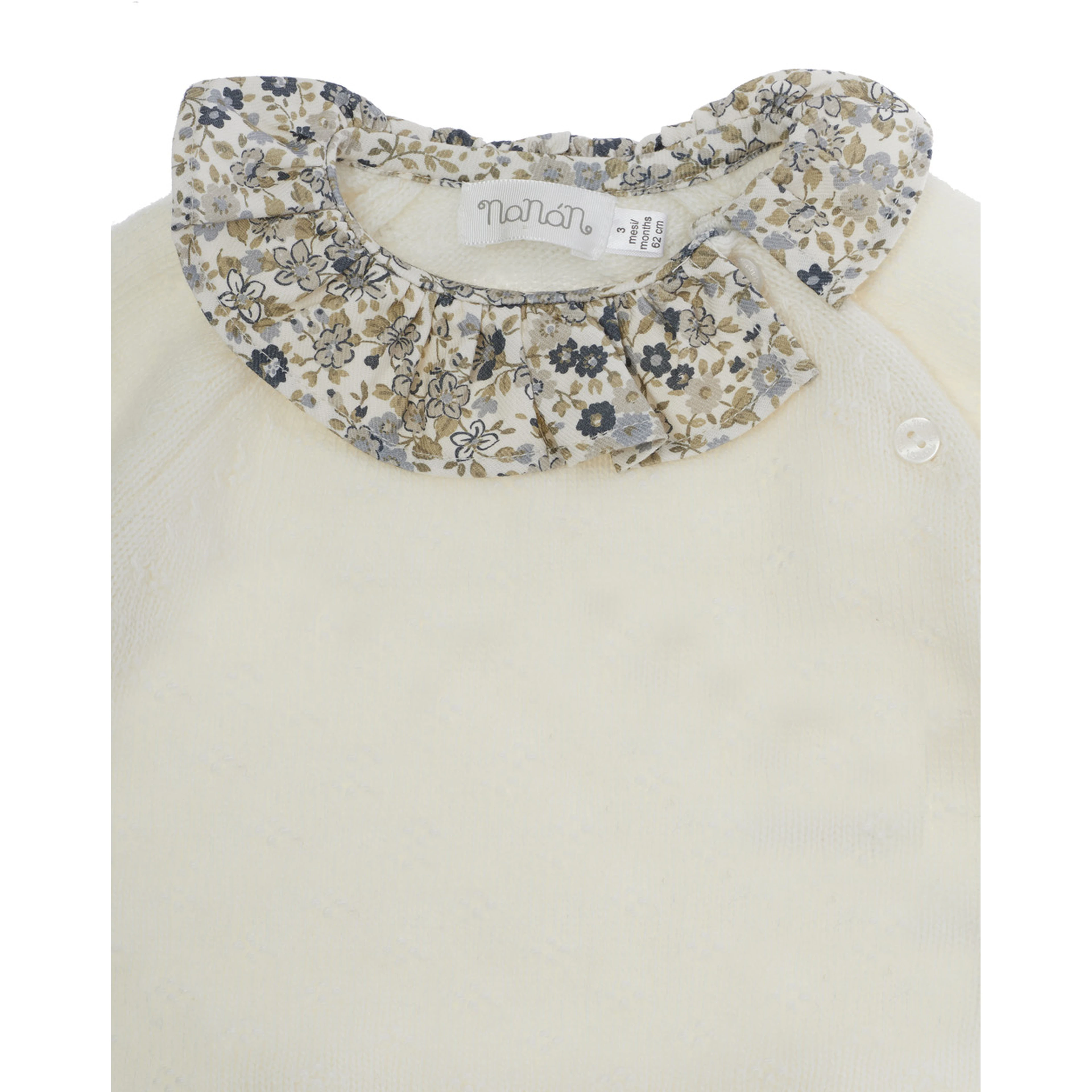 2PCS Jumpsuit with Collar in Viscose, Polyamide, Wool and Cashmere White Girl