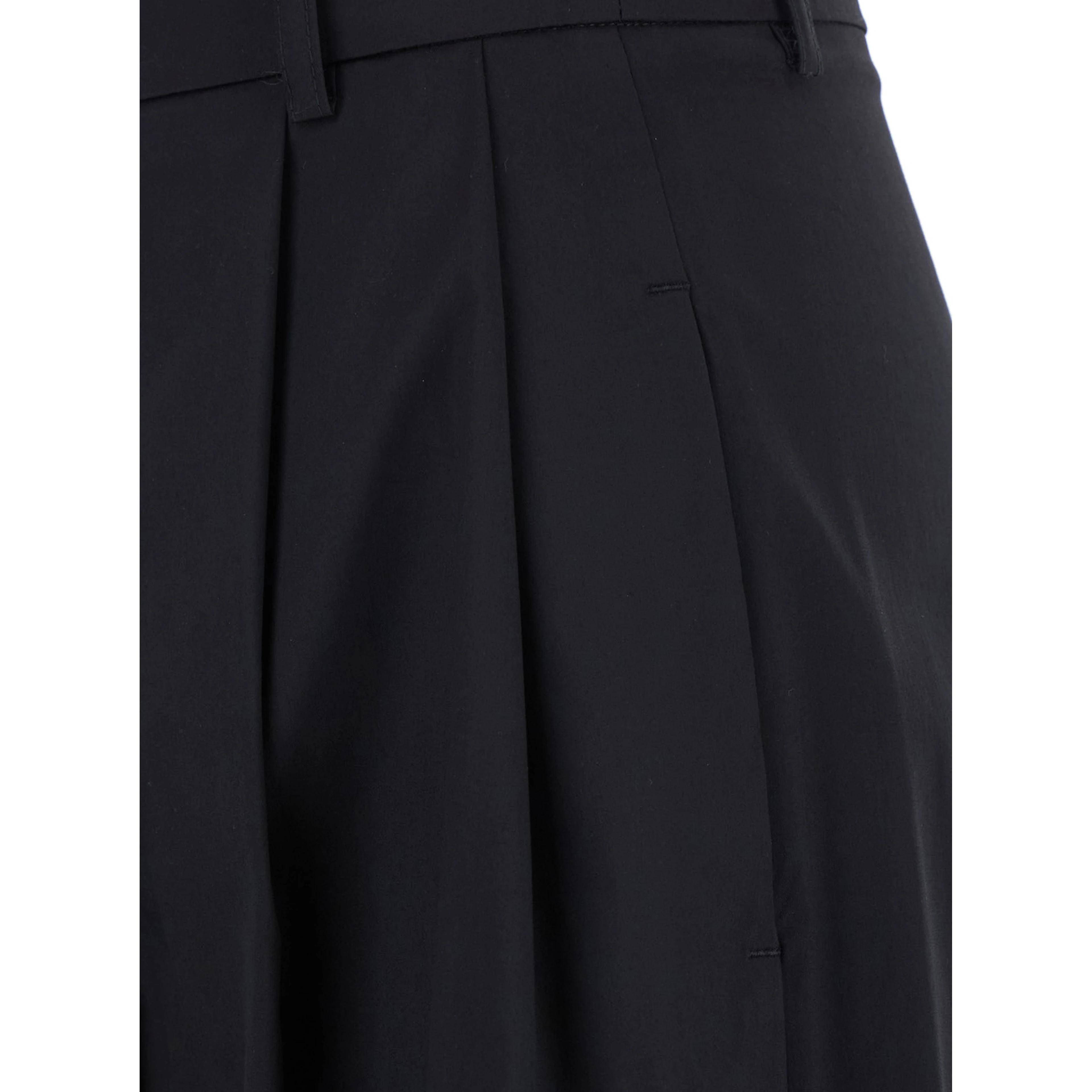 Black Stretch Cotton Blend Trousers for Women
