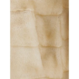Beige Shearling with raised collar in eco-fur for women