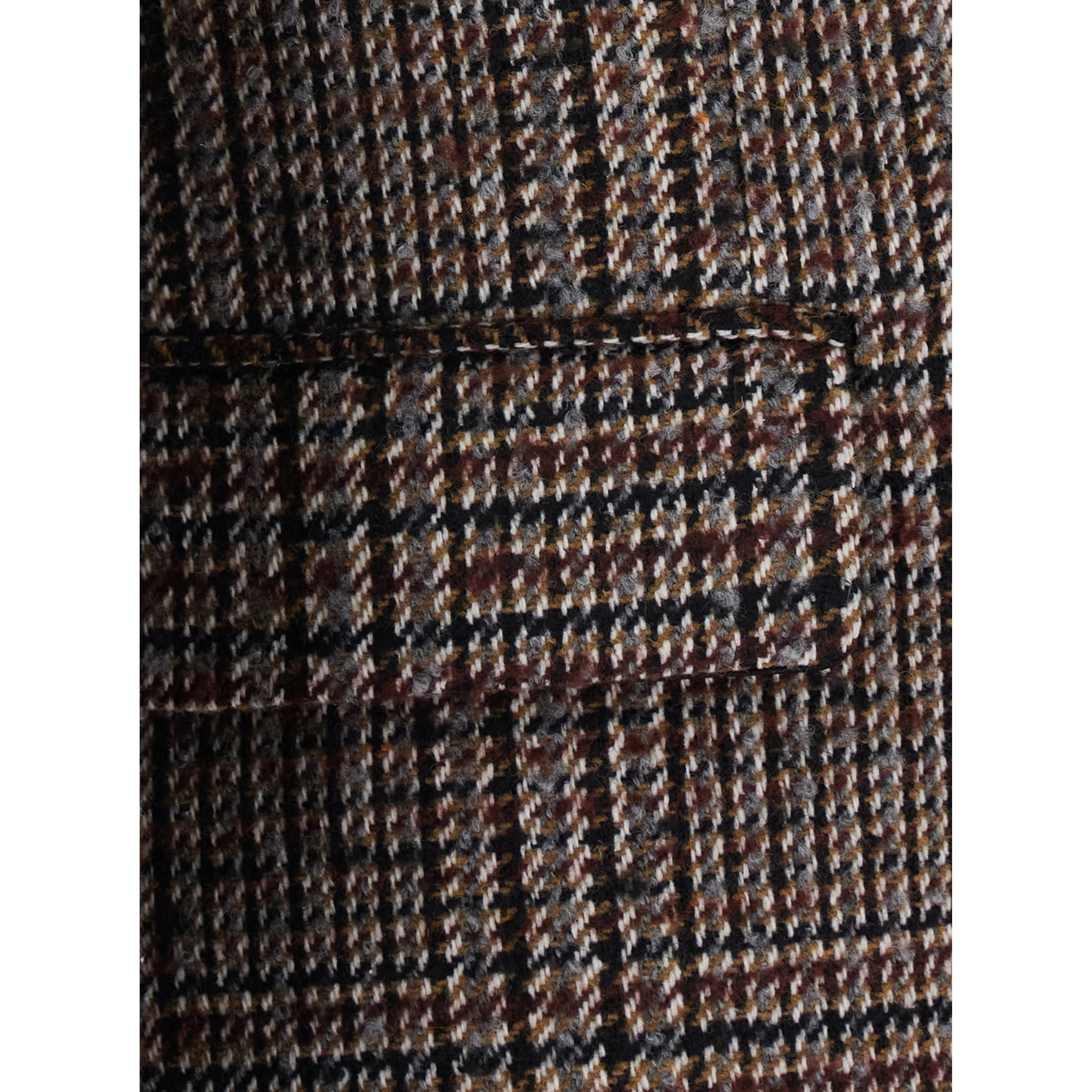 Multicolor Single-Breasted Jacket with Peak Revers and Houndstooth Motif in Blend Wool for Women