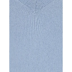V NECK 12GG Sweater with V-neck and long sleeves in Cashmere Blue for women