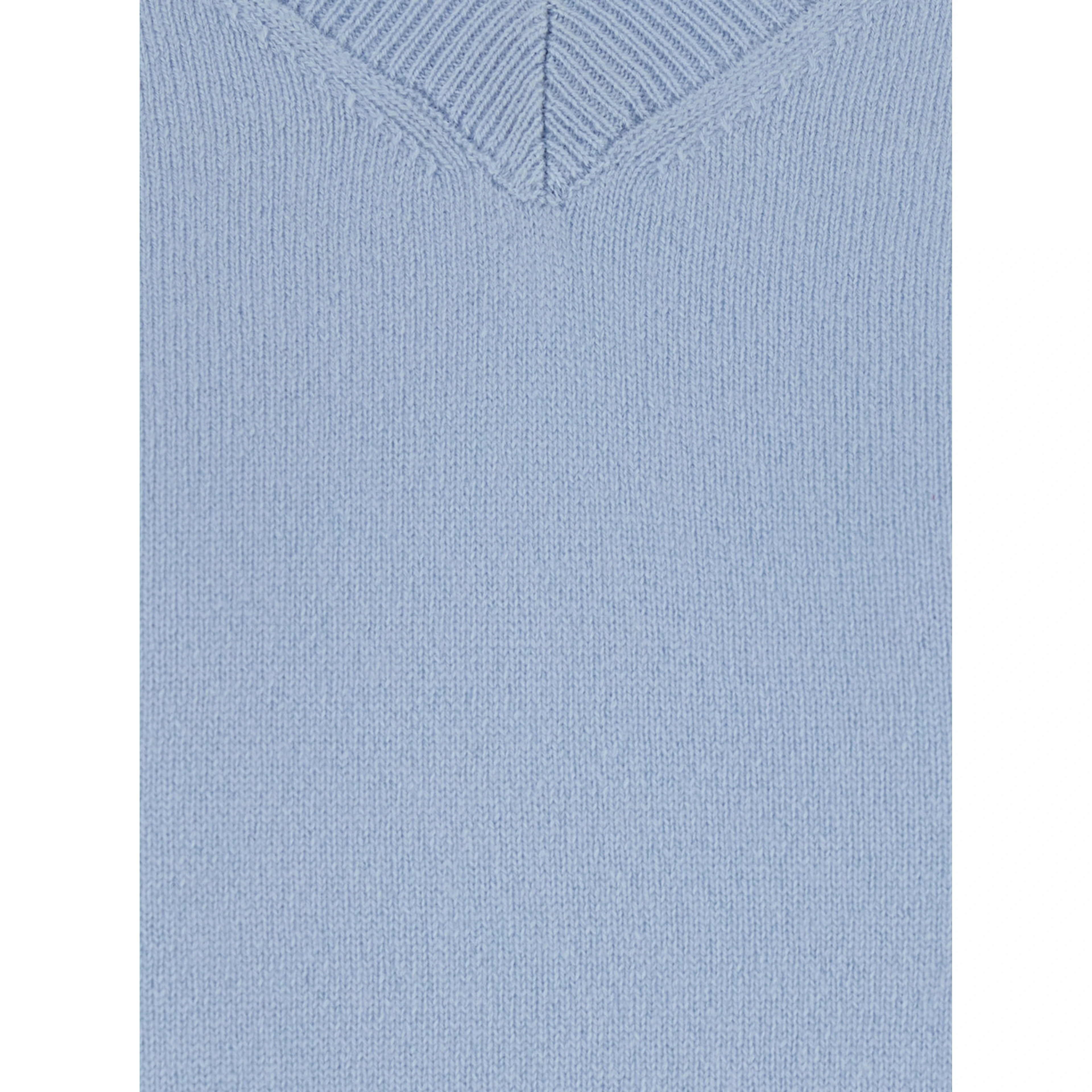 V NECK 12GG Sweater with V-neck and long sleeves in Cashmere Blue for women