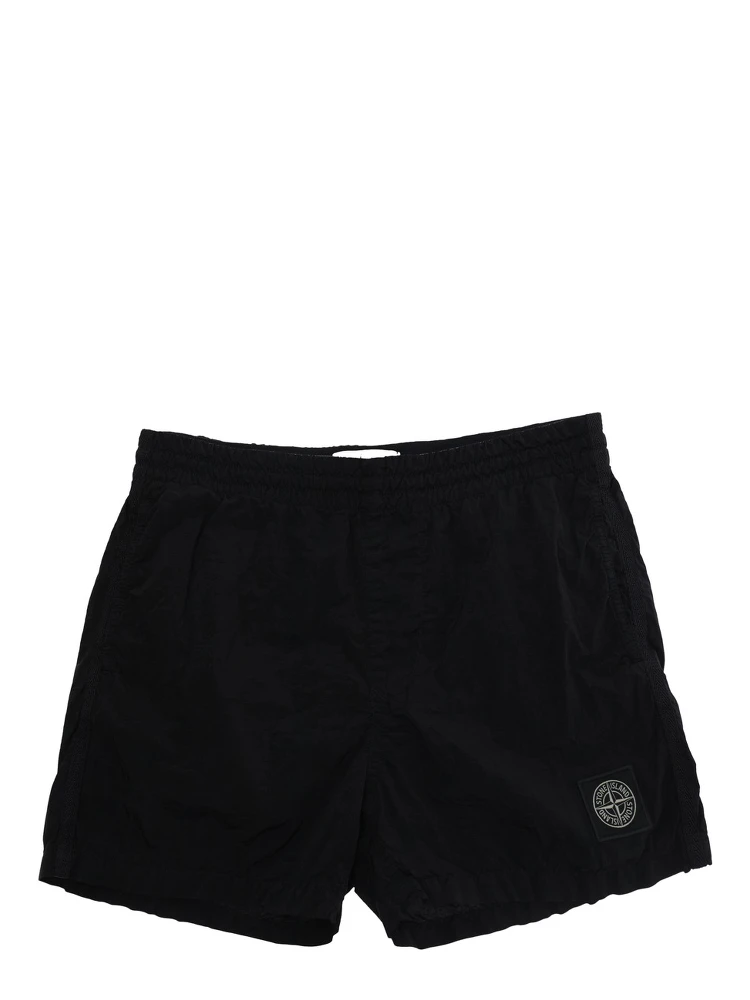 Black Shorts L1S16B100002S0043V0029 with Welt Pocket and Logo on the Back in Polyamide Kids