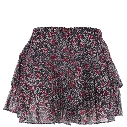 Jocadia Violet Shorts with Elastic Waist and All-Over Floral Motif in Cotton Woman