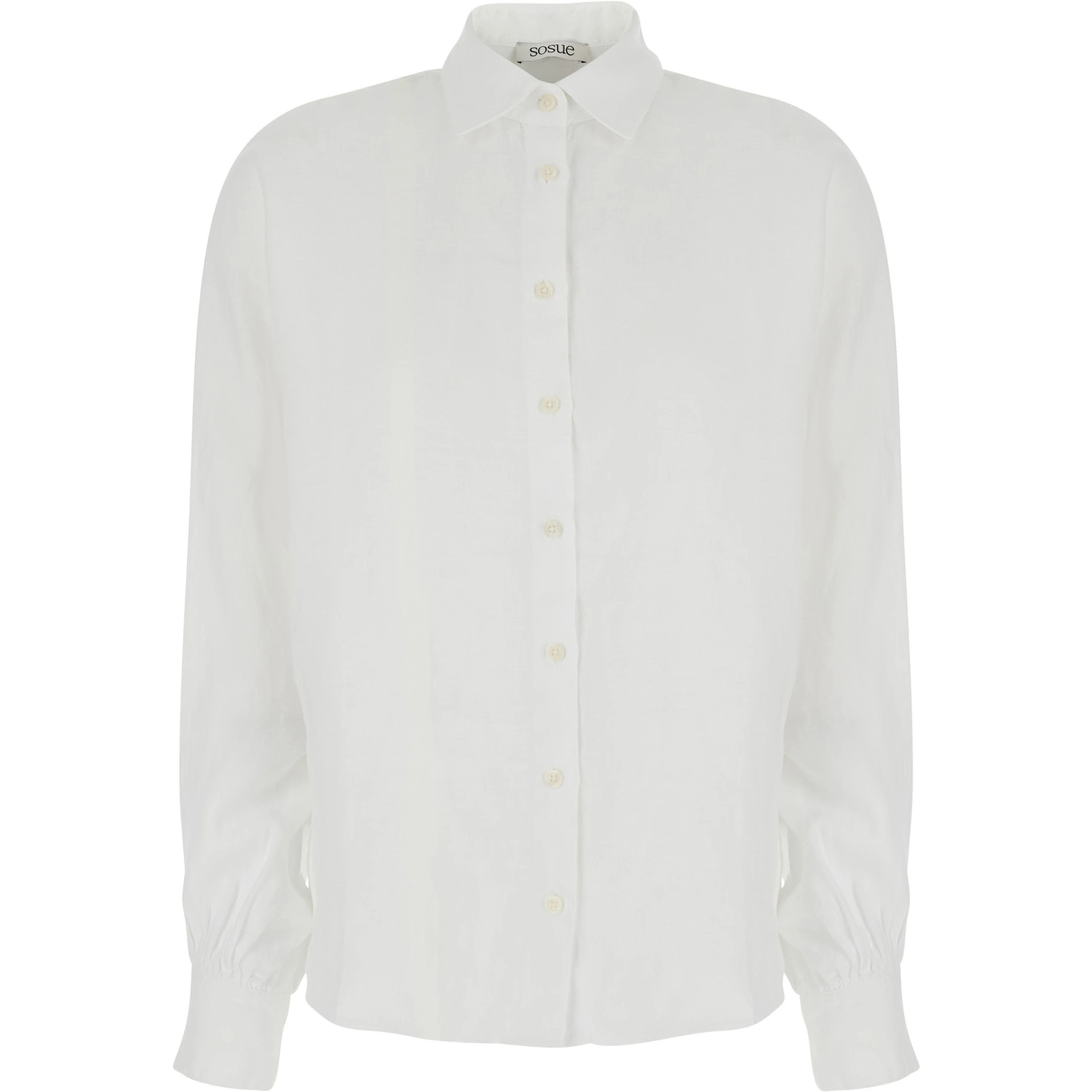 Antonia White shirt with classic collar in linen for women