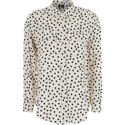Shirt POIS POCKET SHIRT - White - Shirt with pocket and polka dot patterns in polyester - Women
