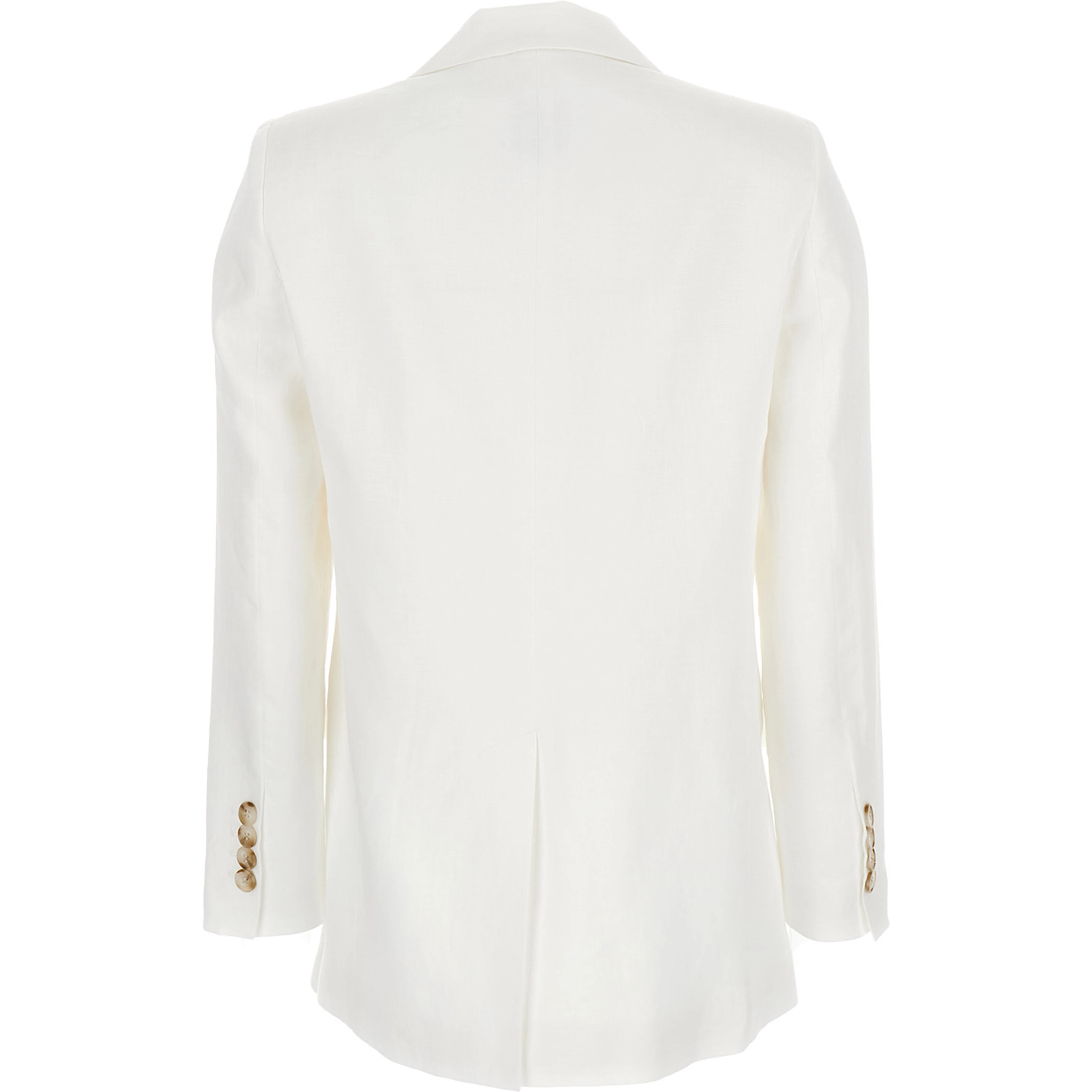 Double-breasted White Linen Jacket for Women