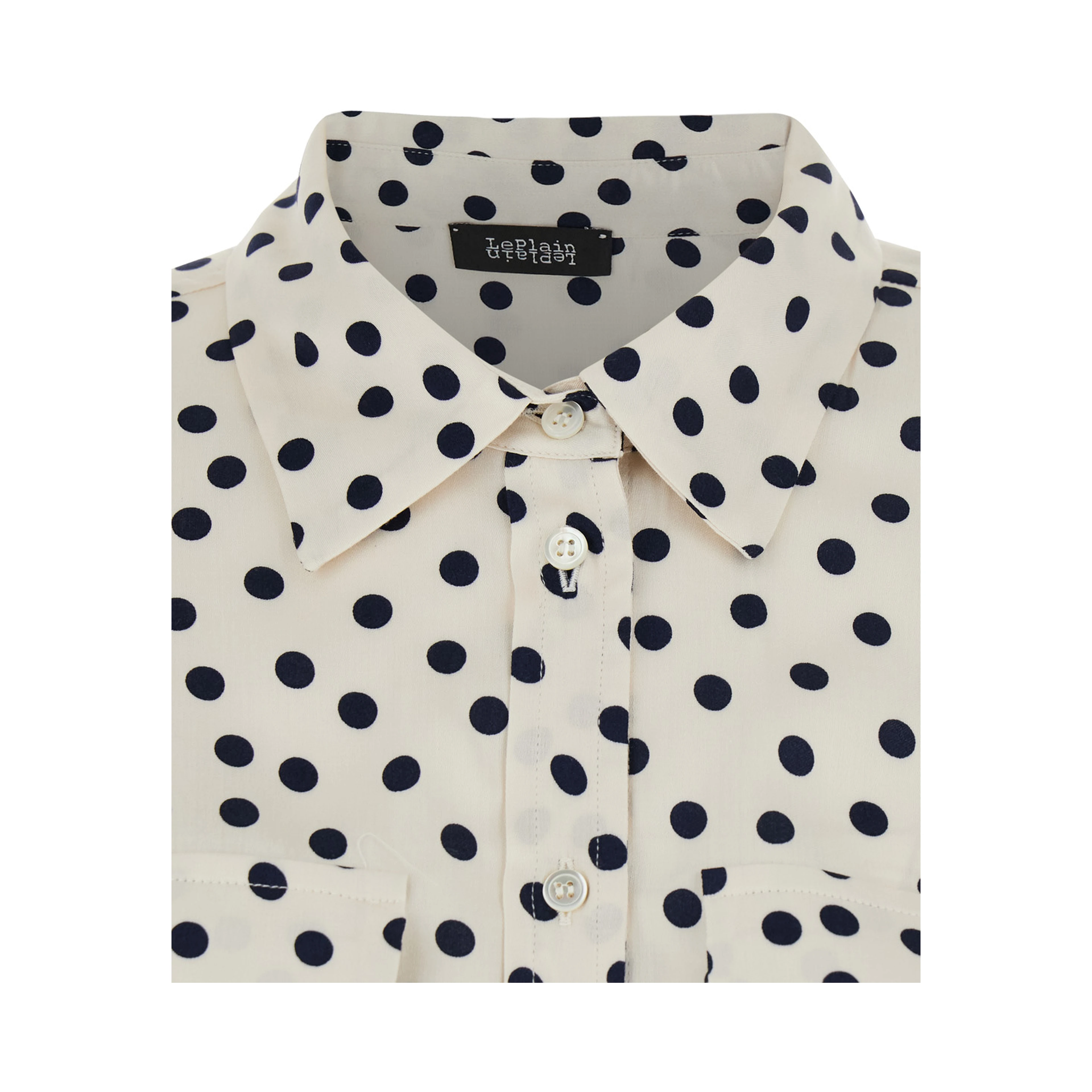 Shirt POIS POCKET SHIRT - White - Shirt with pocket and polka dot patterns in polyester - Women
