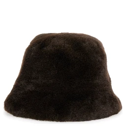Brown Ecoleather Wide Brim Amara Fisherman Hat for Women