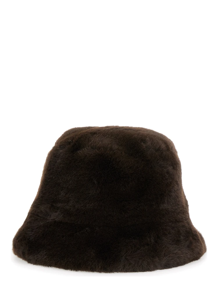 Brown Ecoleather Wide Brim Amara Fisherman Hat for Women