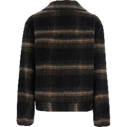 GALEANE Brown jacket with striped motif and fringe details in fabric women