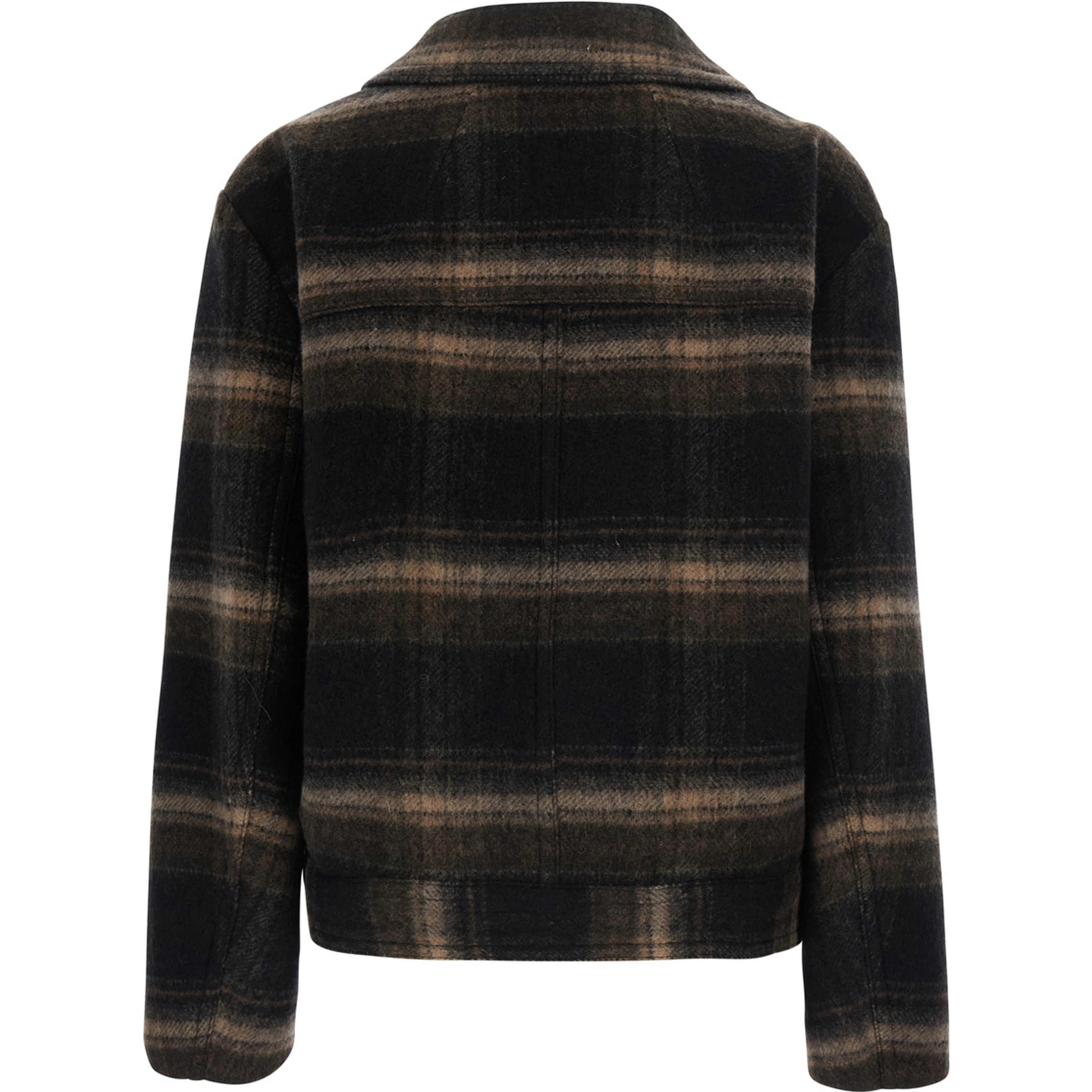 GALEANE Brown jacket with striped motif and fringe details in fabric women