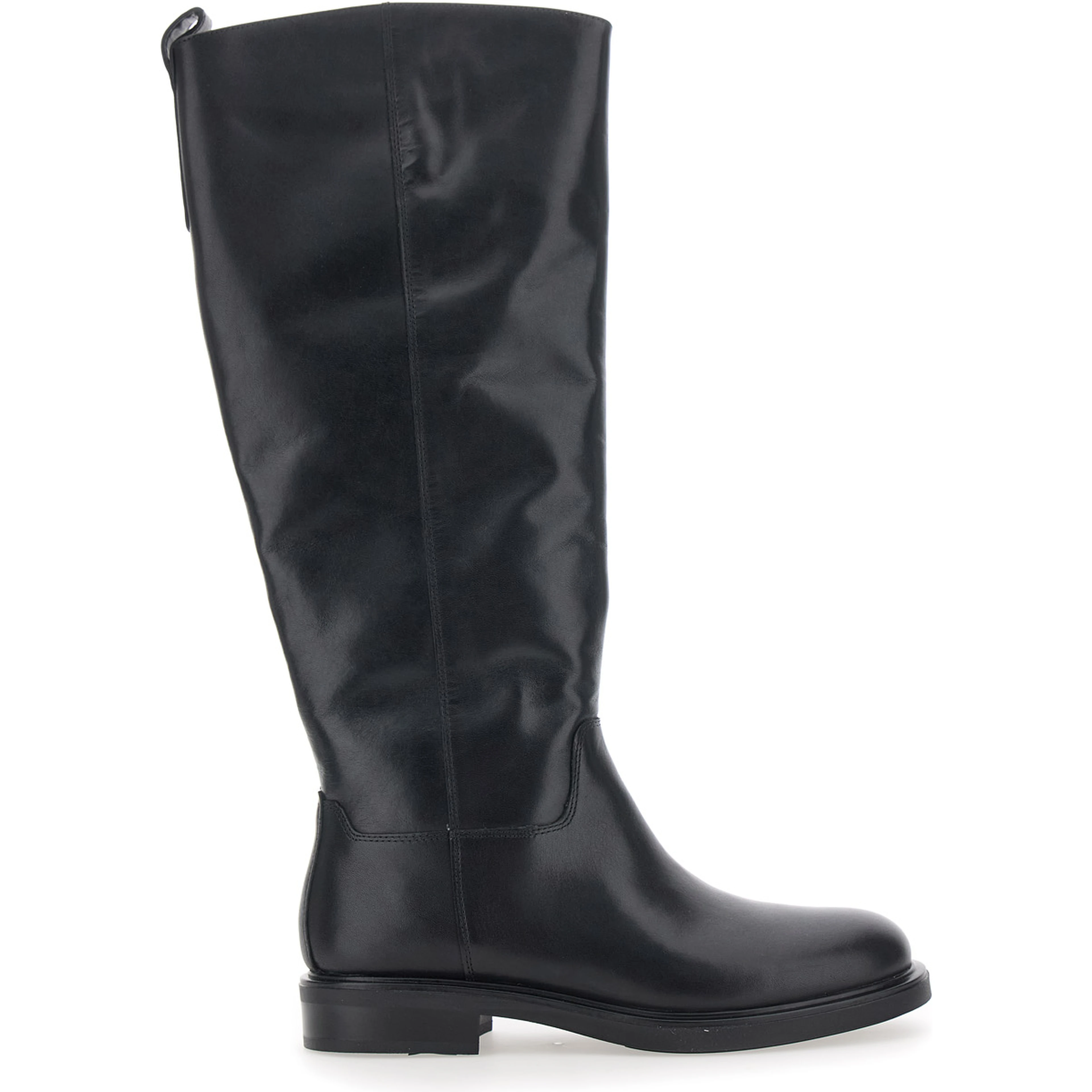 Freya Black boots with side half-zip closure in leather for women