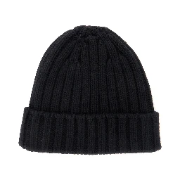 KIRUNA hat in black cotton, wool and cashmere unisex
