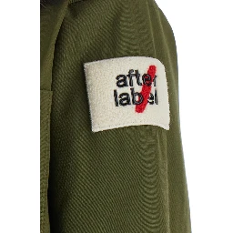 Stoccolma Green Jacket with removable hood and logo patch on the sleeve in Tech Fabric women