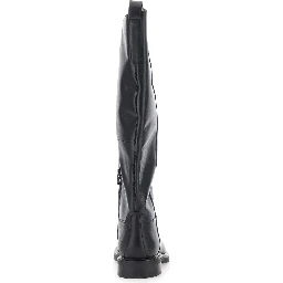 Freya Black boots with side half-zip closure in leather for women