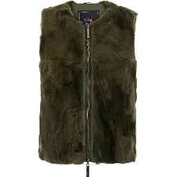 Stoccolma Green Jacket with removable hood and logo patch on the sleeve in Tech Fabric women