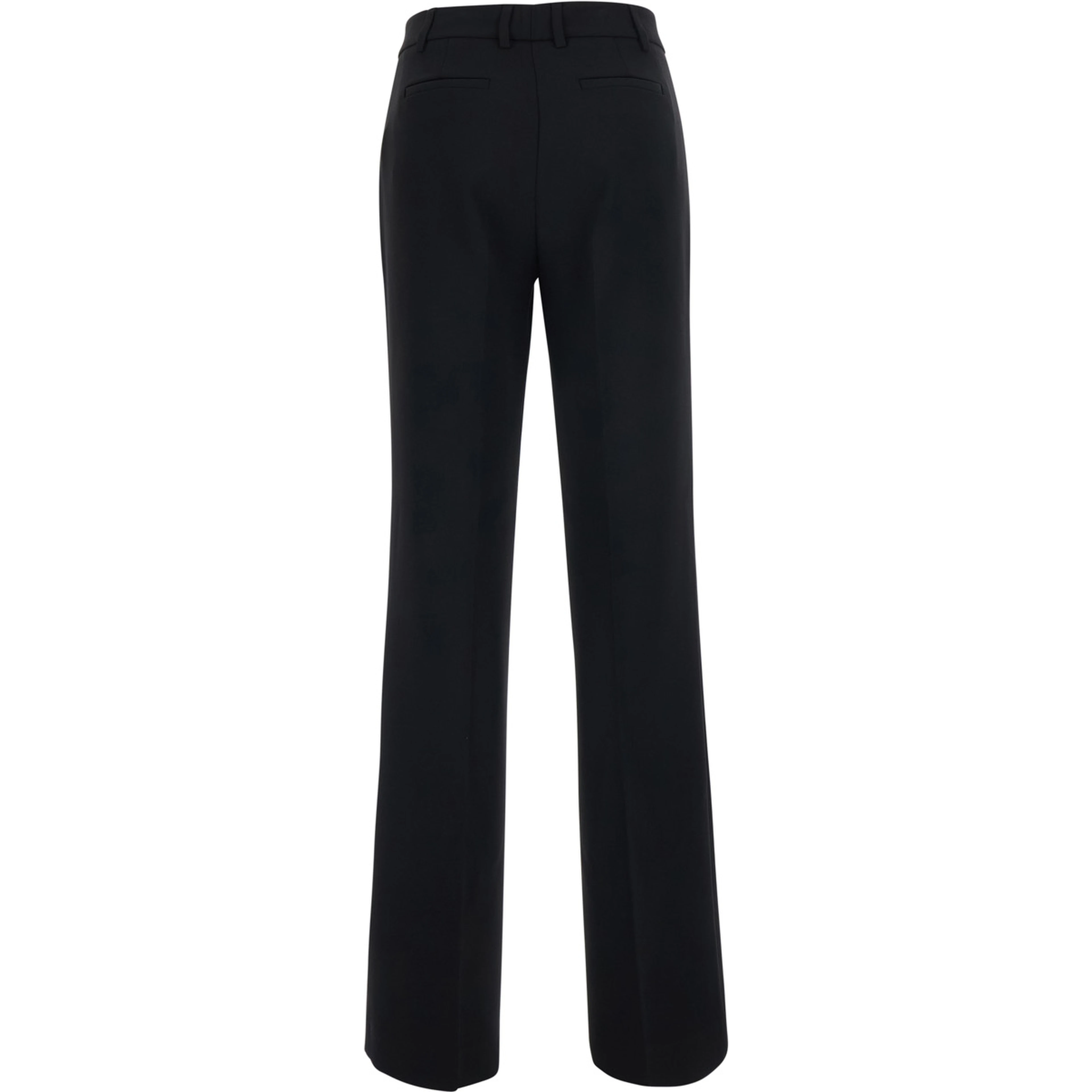 Black Pants with Belt Loops and Hidden Front Closure in Fabric for Women