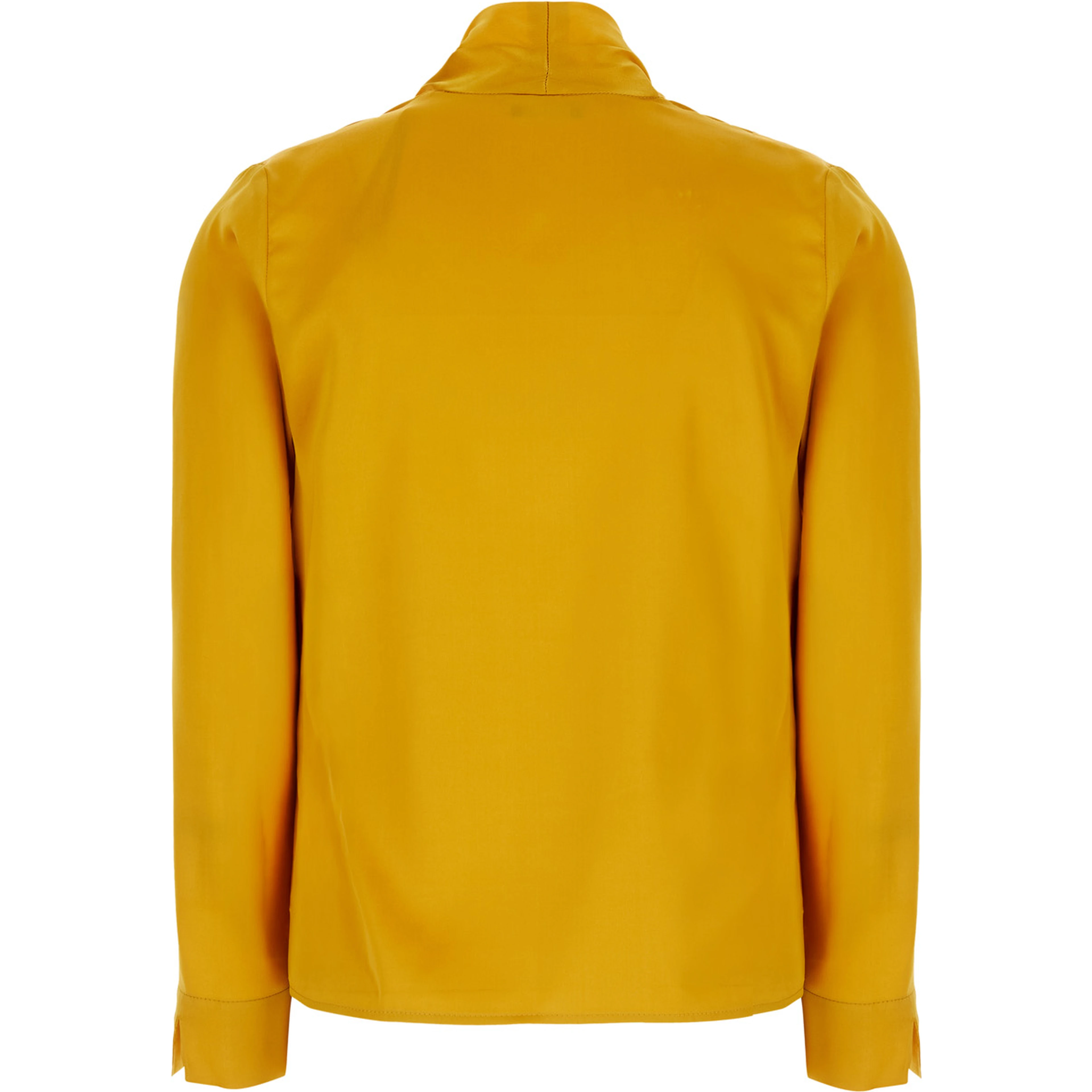 Yellow Blouse with V Neck and Crossover Front in Georgette for Women