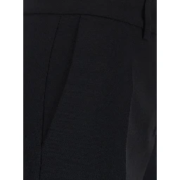 Black Pants with Belt Loops and Hidden Front Closure in Fabric for Women