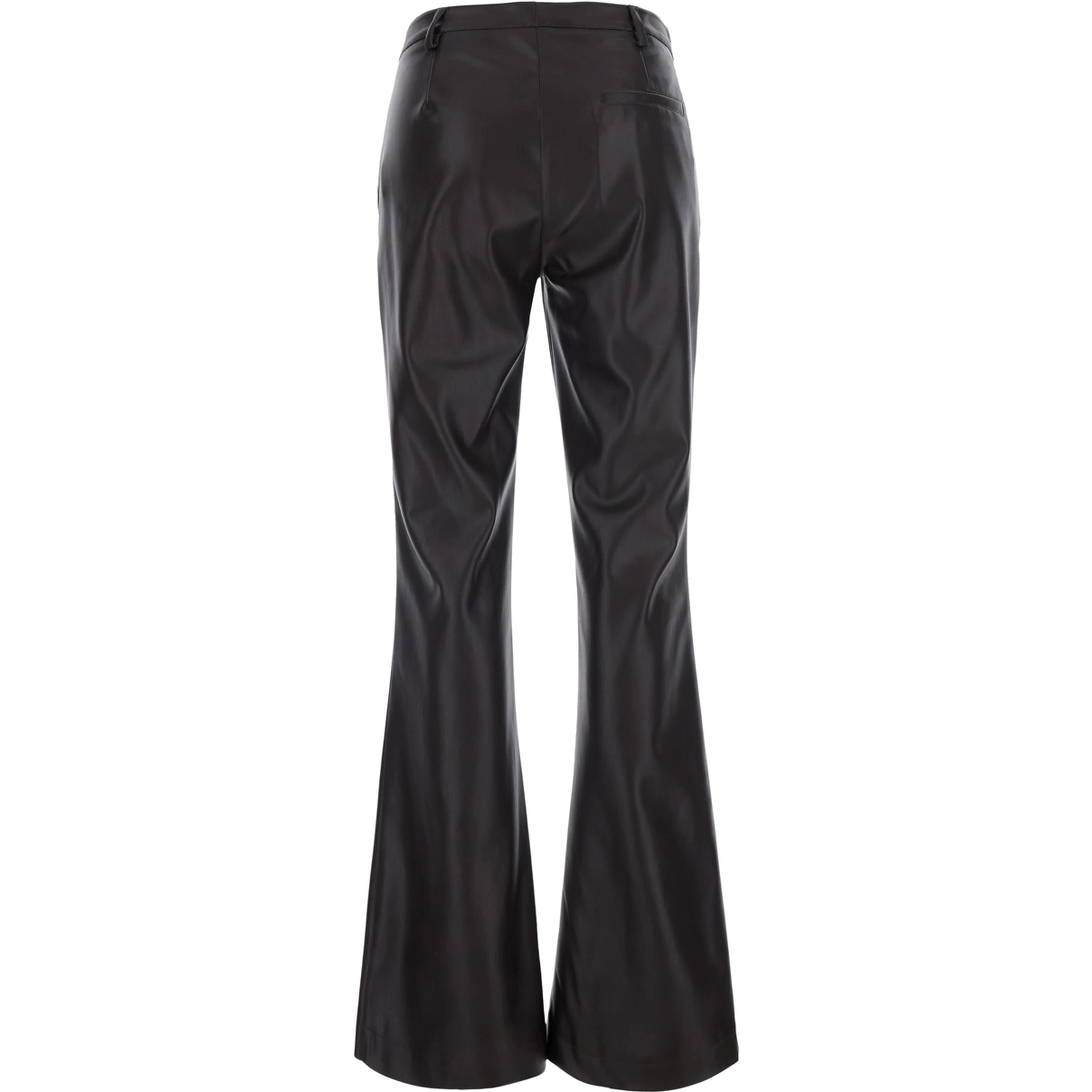 Brown Pants with Belt Loops and Back Pocket in Ecoleather for Women