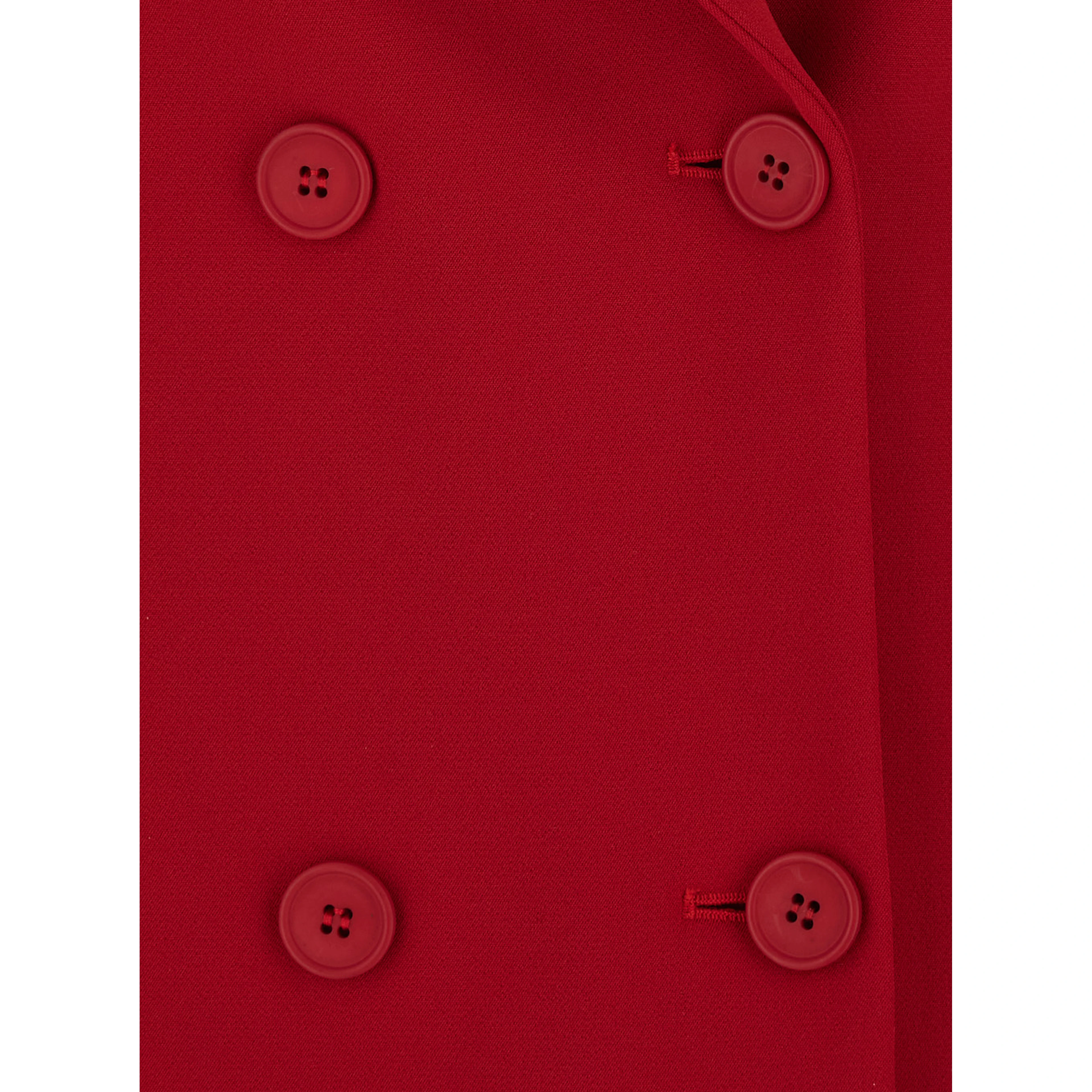 Red Double-breasted Jacket with Peak Revers in Wool Blend for Women