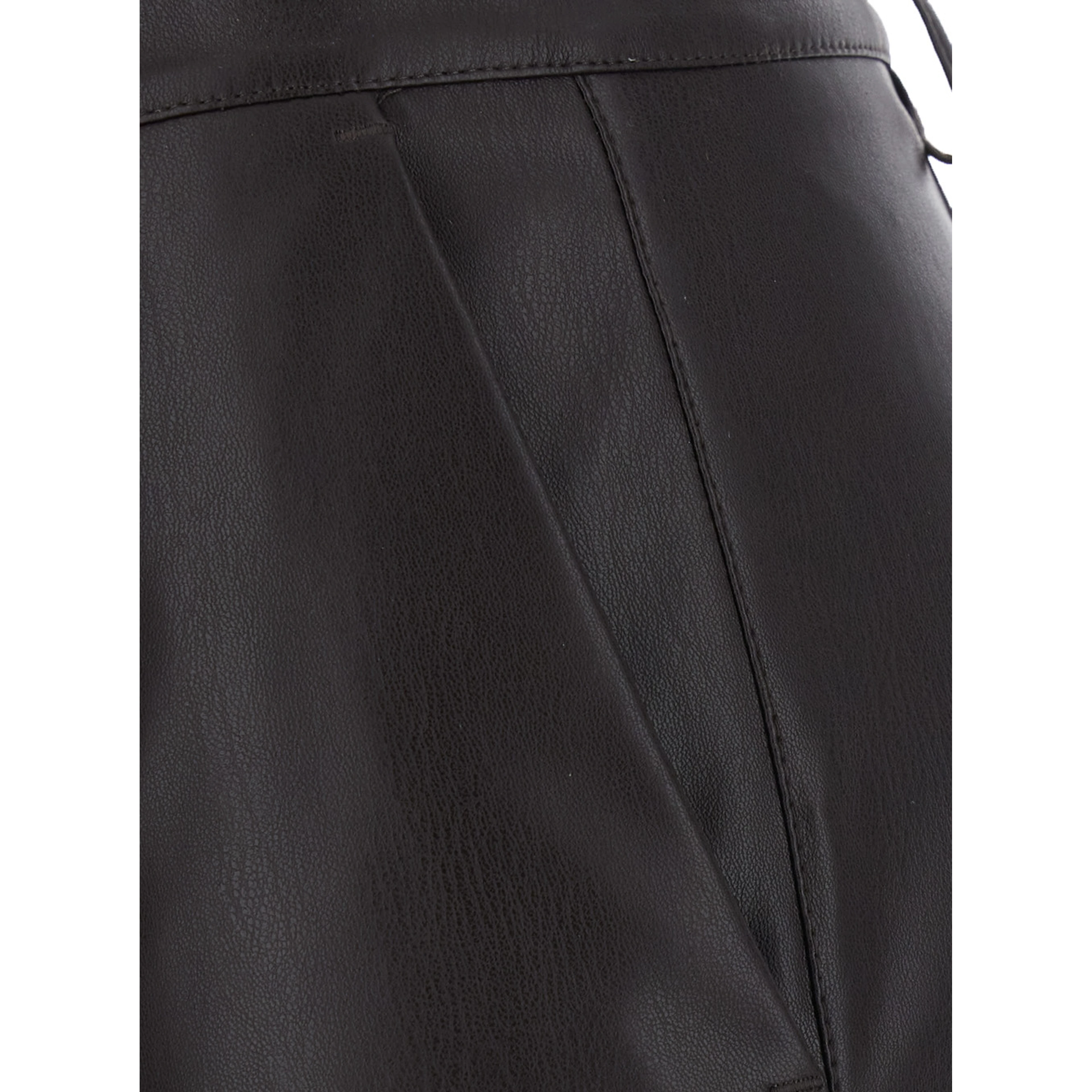 Brown Pants with Belt Loops and Back Pocket in Ecoleather for Women