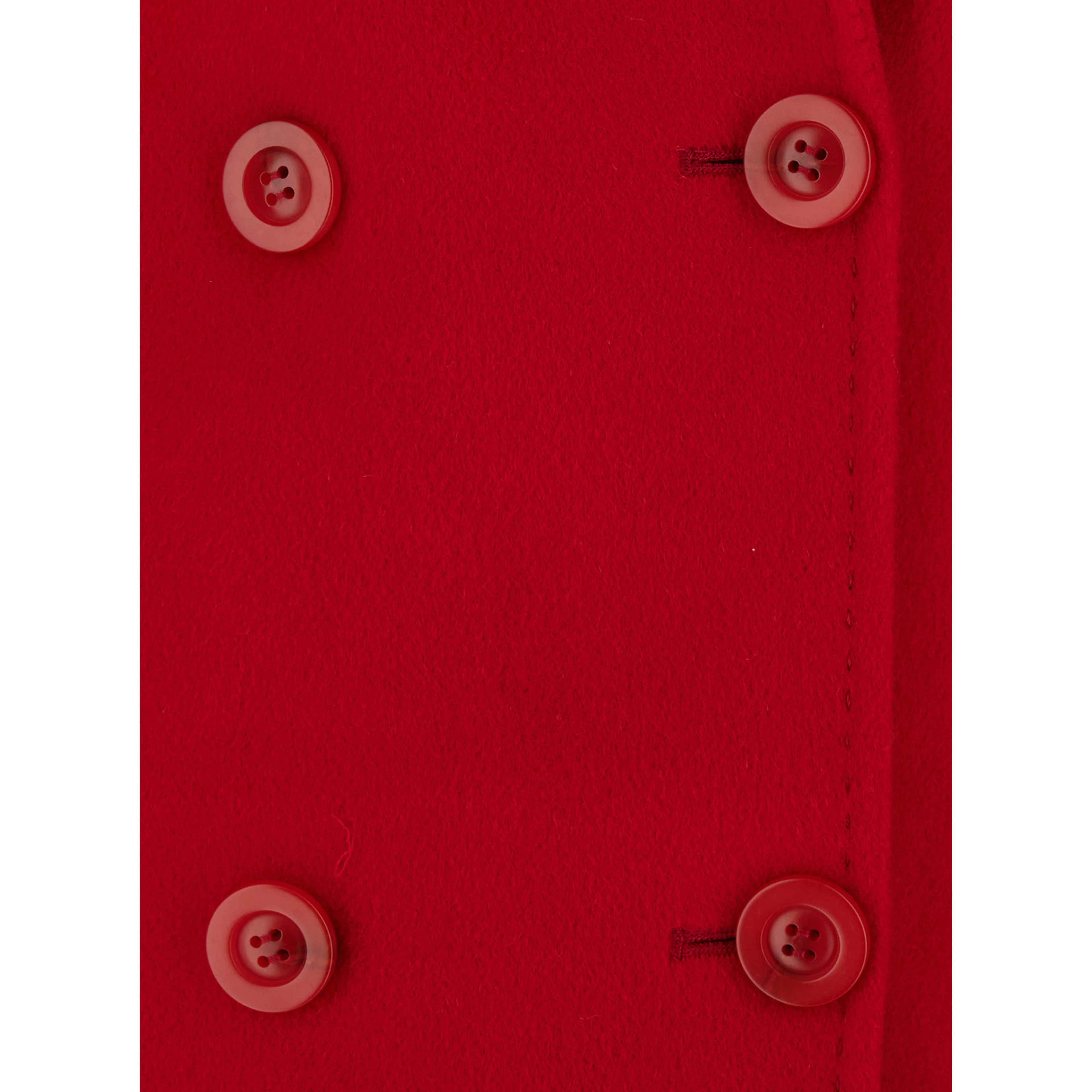 Red double-breasted coat with classic lapels in wool women