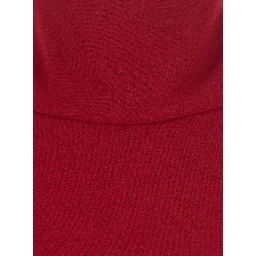 Red Long Sleeveless Dress with Open Back and Zip Closure at the Back in Fabric for Women