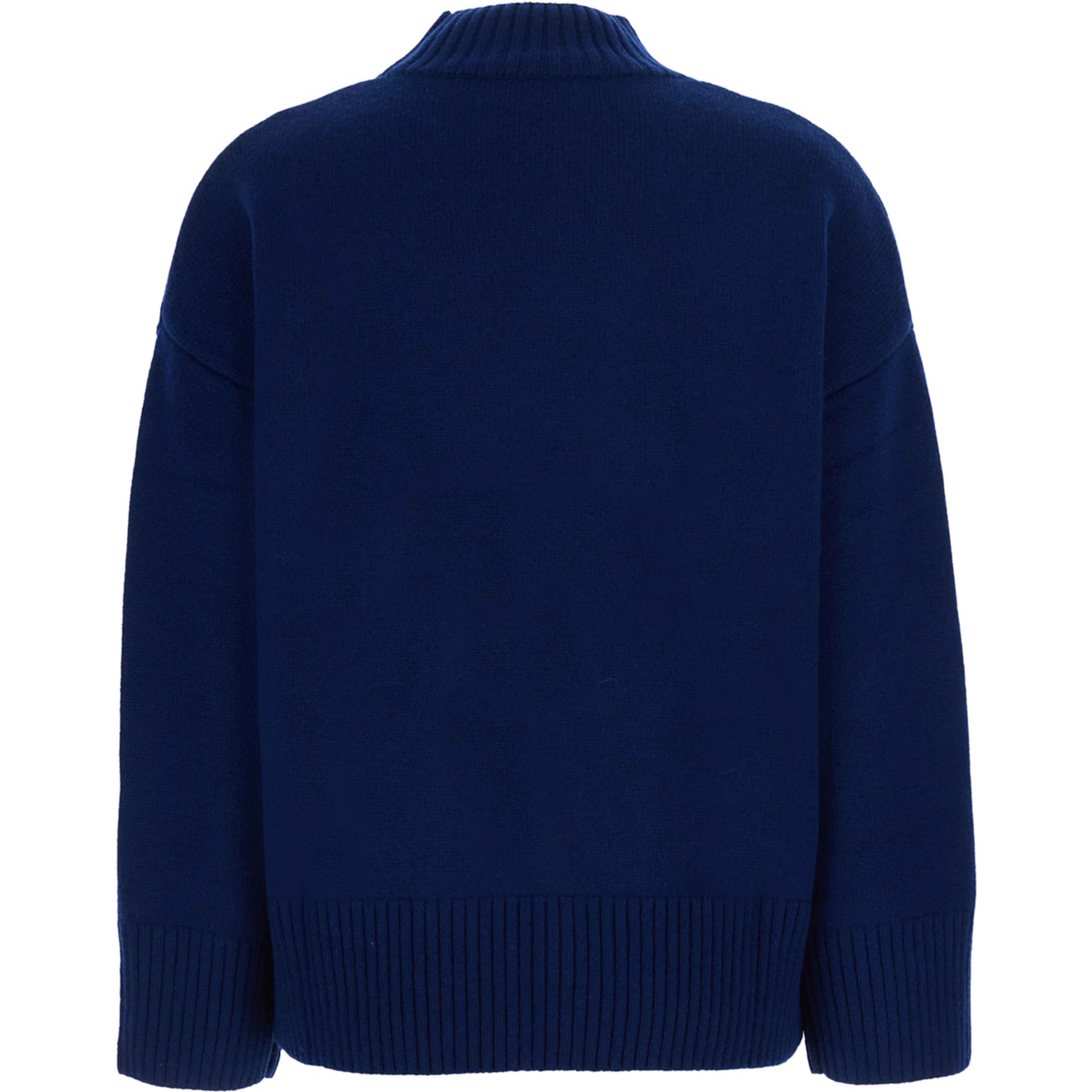 WOMEN MOCK NECK PULLOVER 5GG with high collar and long sleeves in blue Cashmere for women