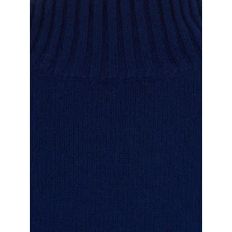 WOMEN MOCK NECK PULLOVER 5GG with high collar and long sleeves in blue Cashmere for women