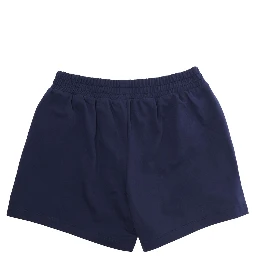 Blue Shorts with Elastic Waist and Front Logo in Cotton for Girls