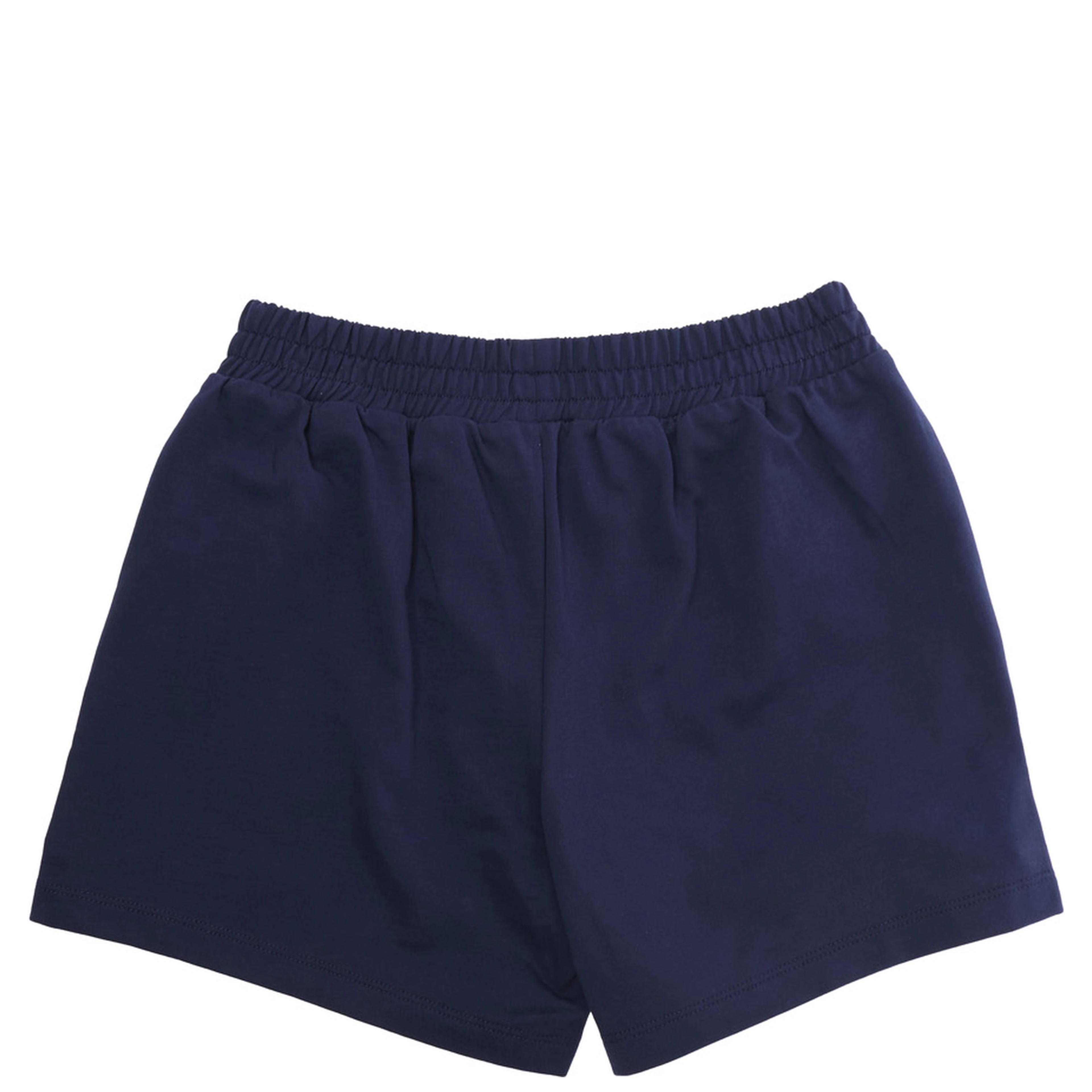 Blue Shorts with Elastic Waist and Front Logo in Cotton for Girls