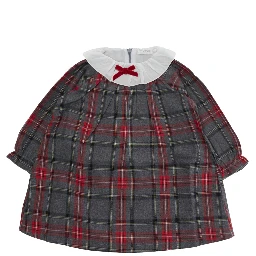 multicolour dress with all-over tartan motif in cotton Baby