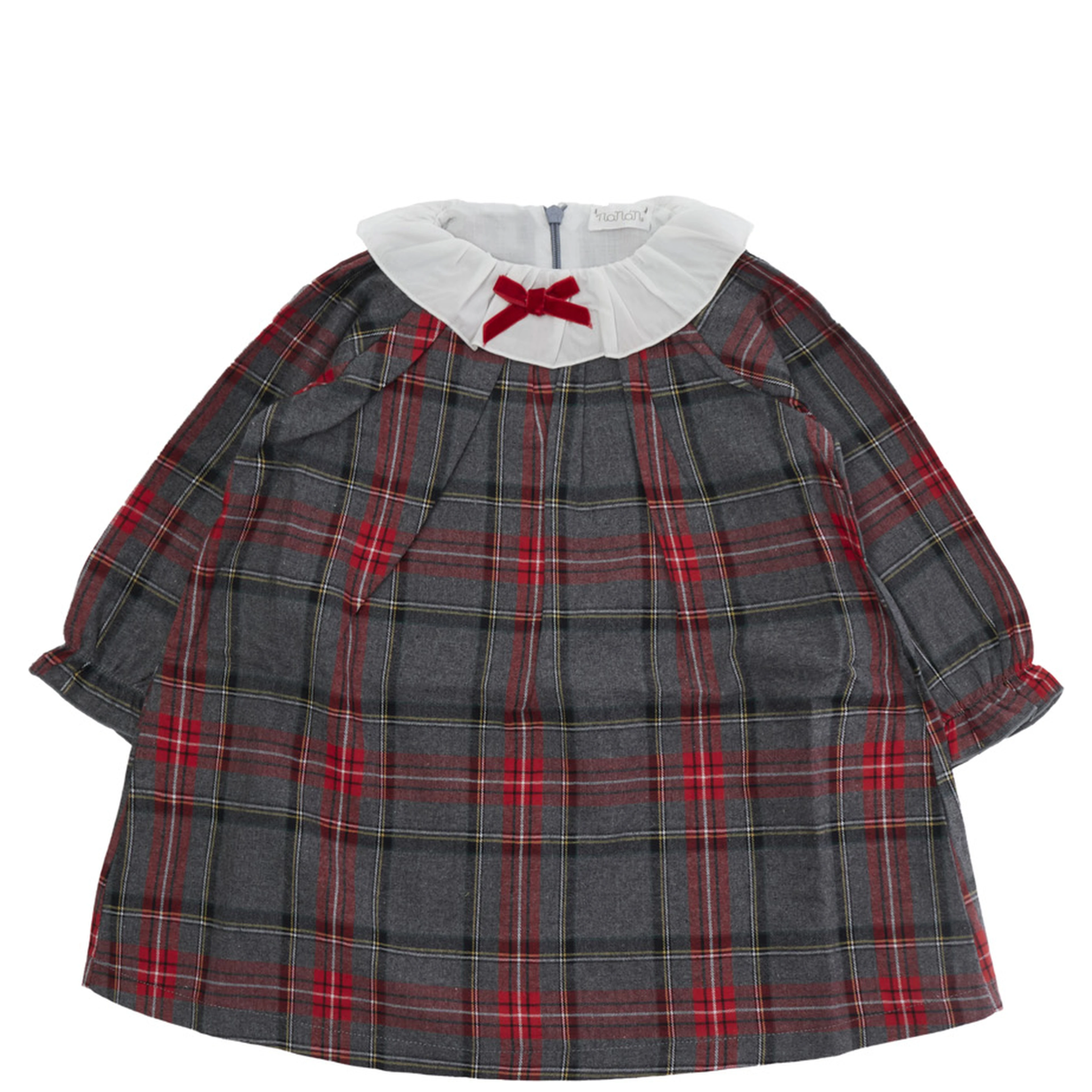 multicolour dress with all-over tartan motif in cotton Baby