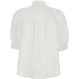 Lagos White V-Neck Blouse with Long Sleeves in Viscose for Women