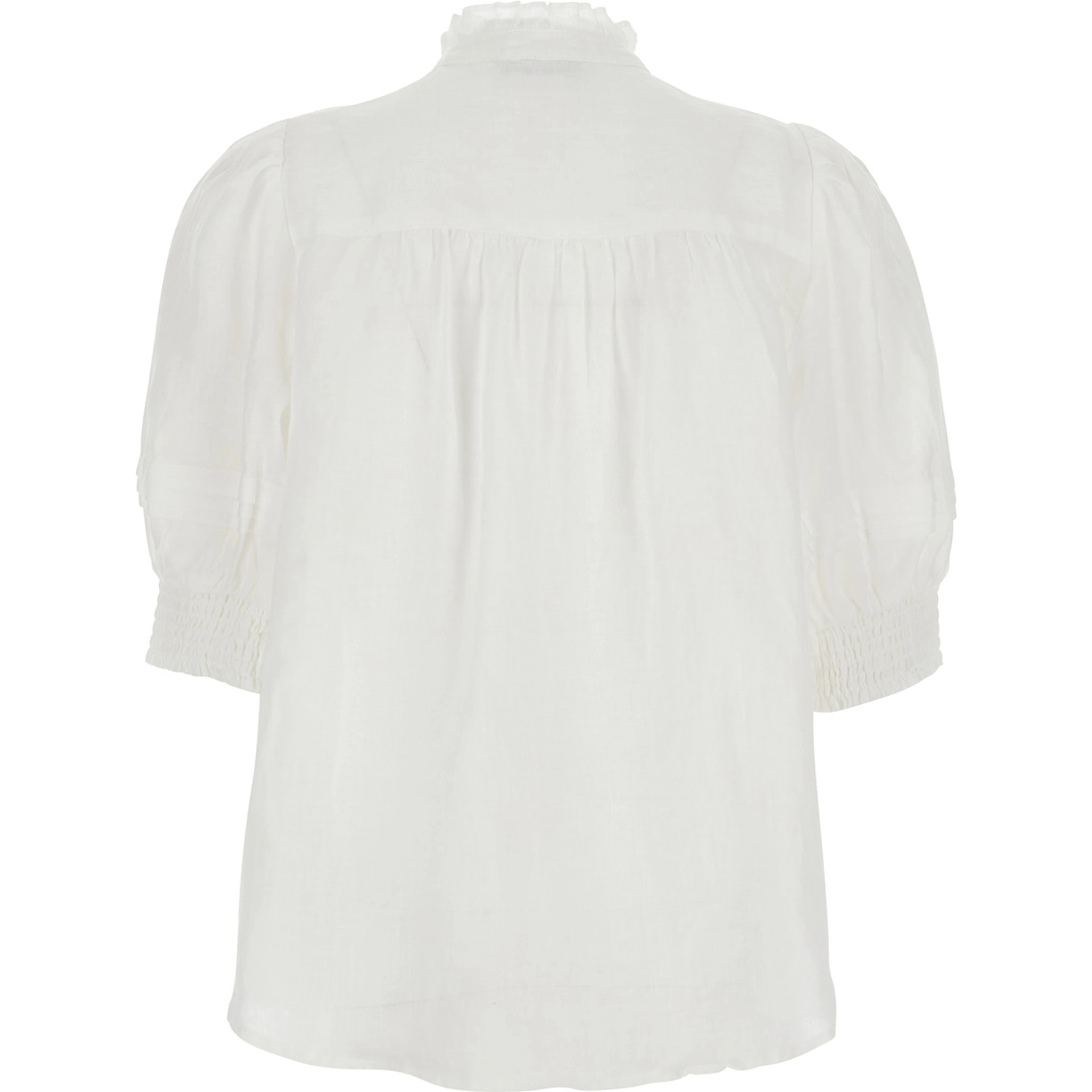 Lagos White V-Neck Blouse with Long Sleeves in Viscose for Women