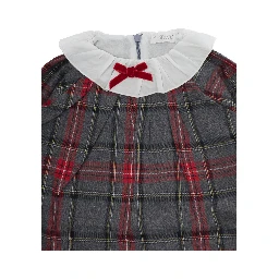 multicolour dress with all-over tartan motif in cotton Baby