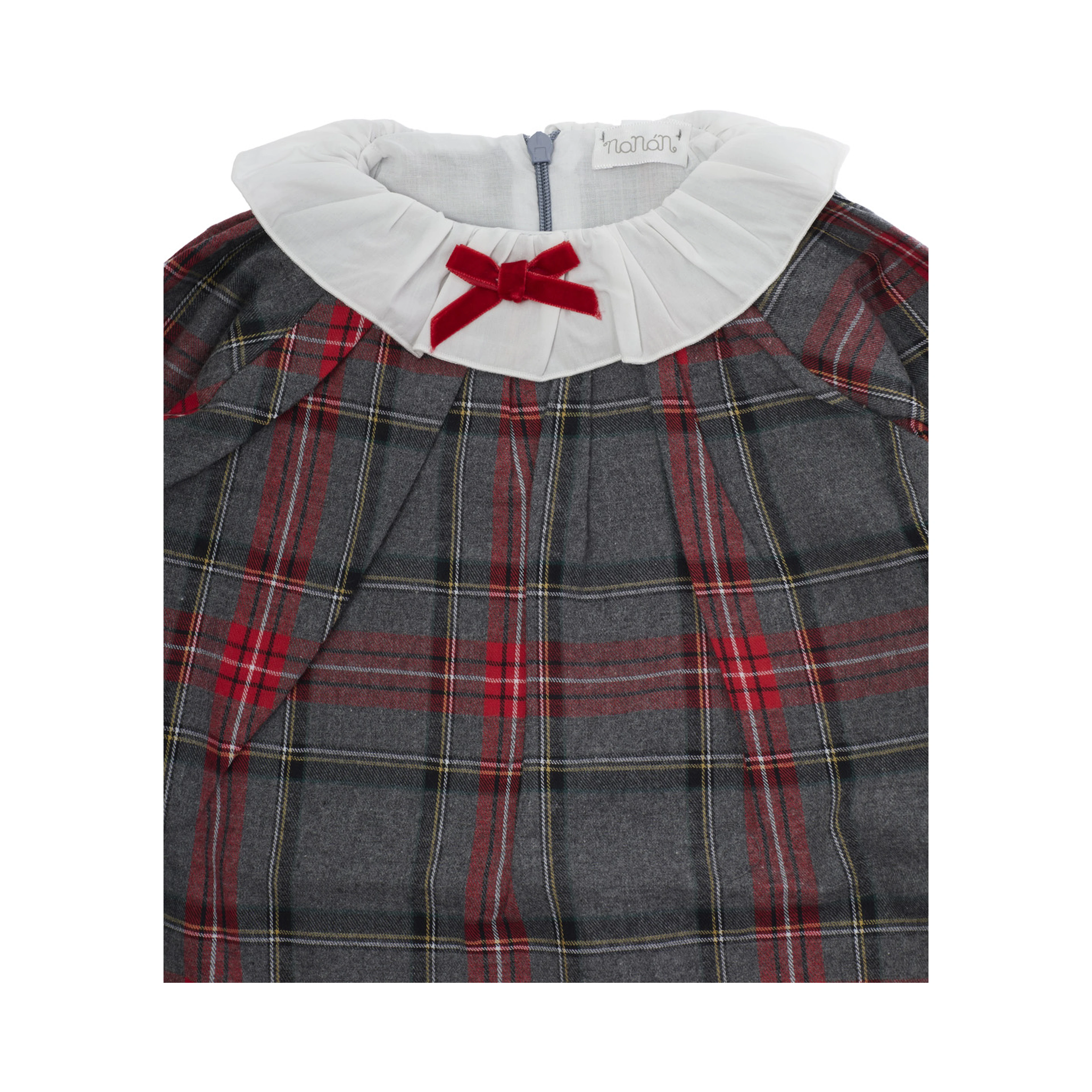multicolour dress with all-over tartan motif in cotton Baby