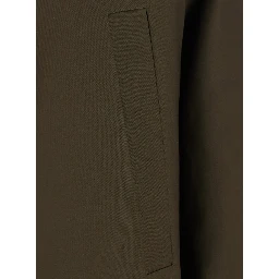 Green Parka with fur hood and button closure on the front in cotton for men