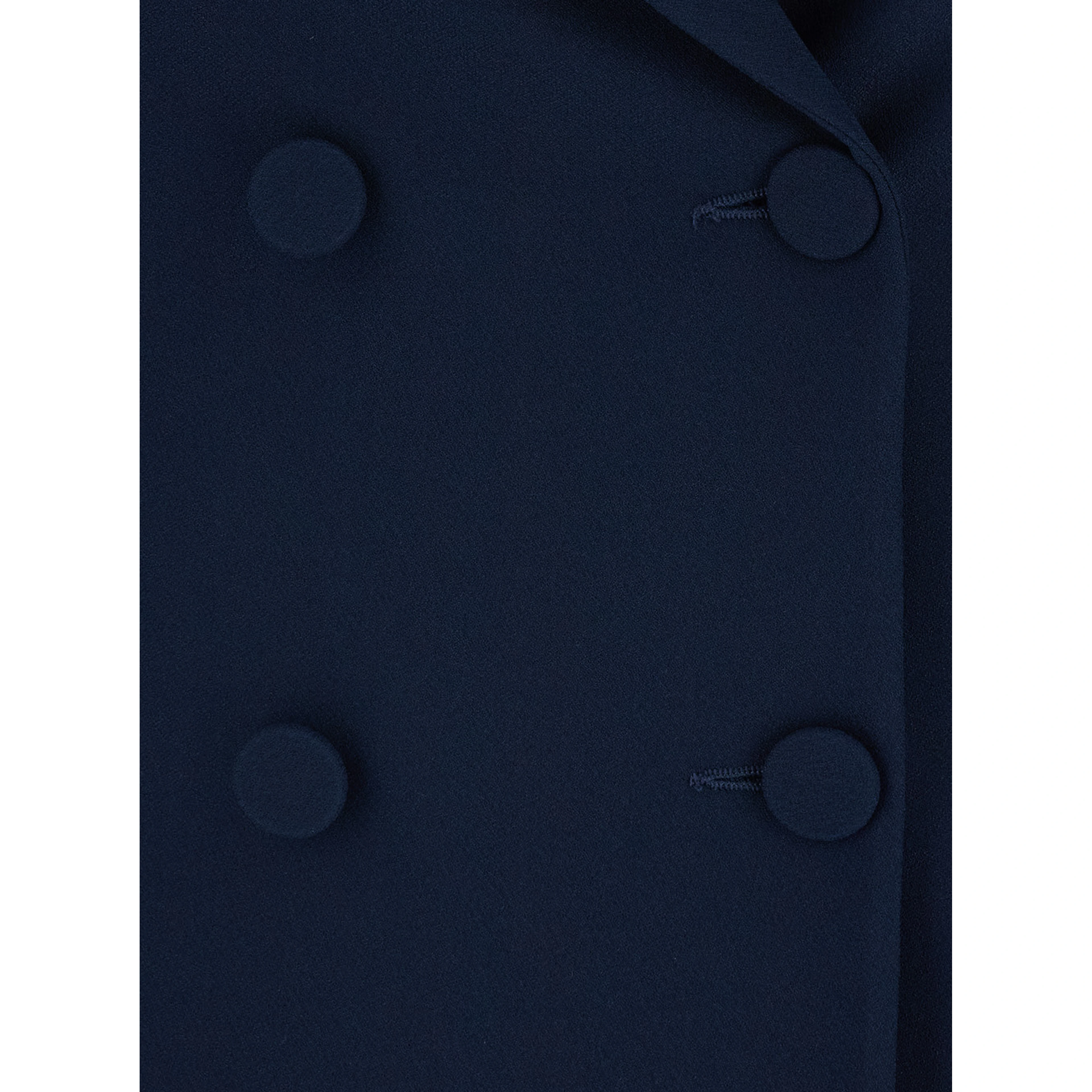 Blue Double-breasted Jacket with Peak Revers in Fabric for Women