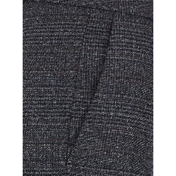 Grey Pants with check motif all-over in fabric for women