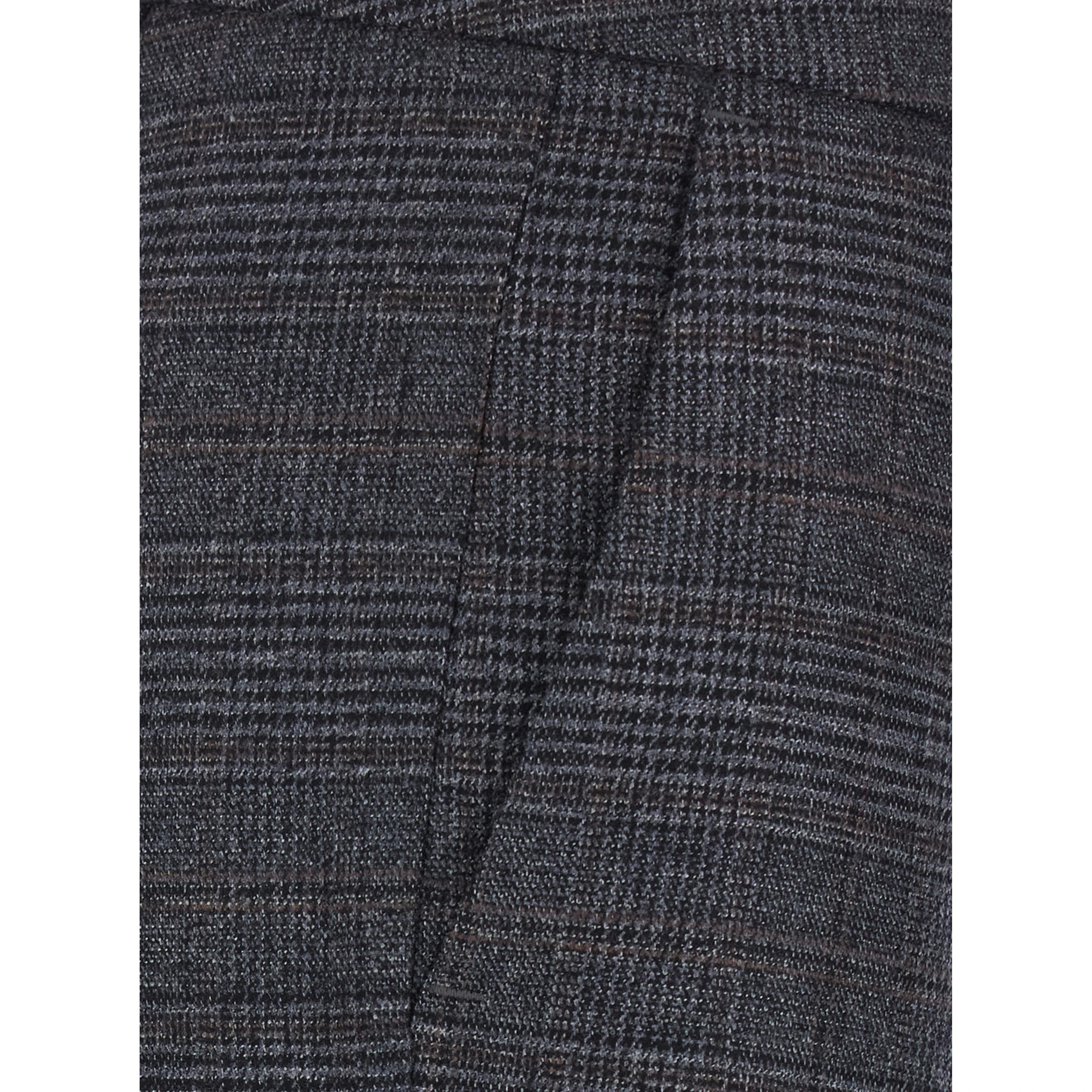 Grey Pants with check motif all-over in fabric for women