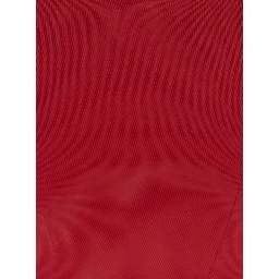 Red High Neck Top with Long Sleeves in Tech Fabric for Women