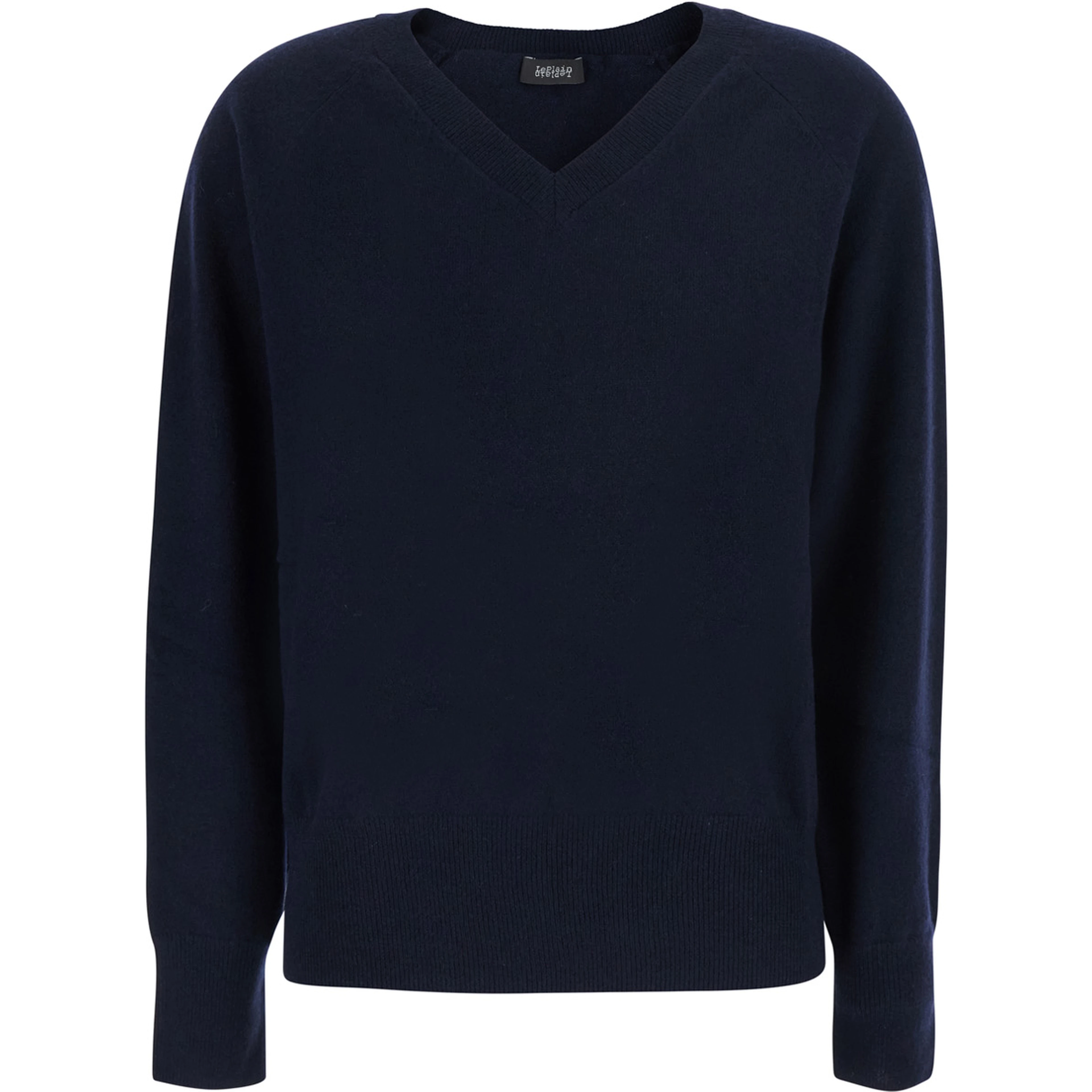 V NECK 12GG is a blue cashmere sweater and unisex
