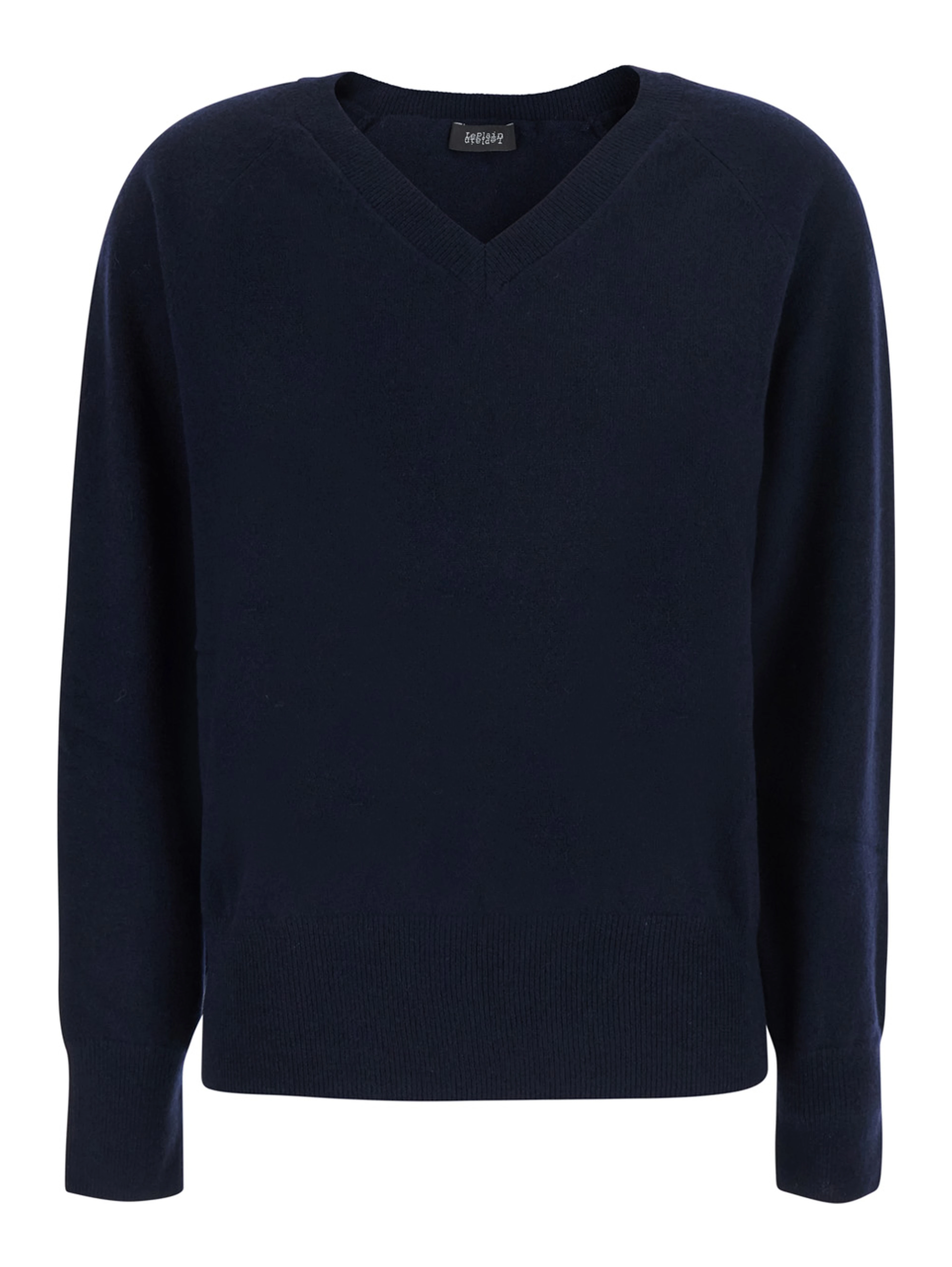 V NECK 12GG is a blue cashmere sweater and unisex
