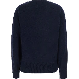 V NECK 12GG is a blue cashmere sweater and unisex