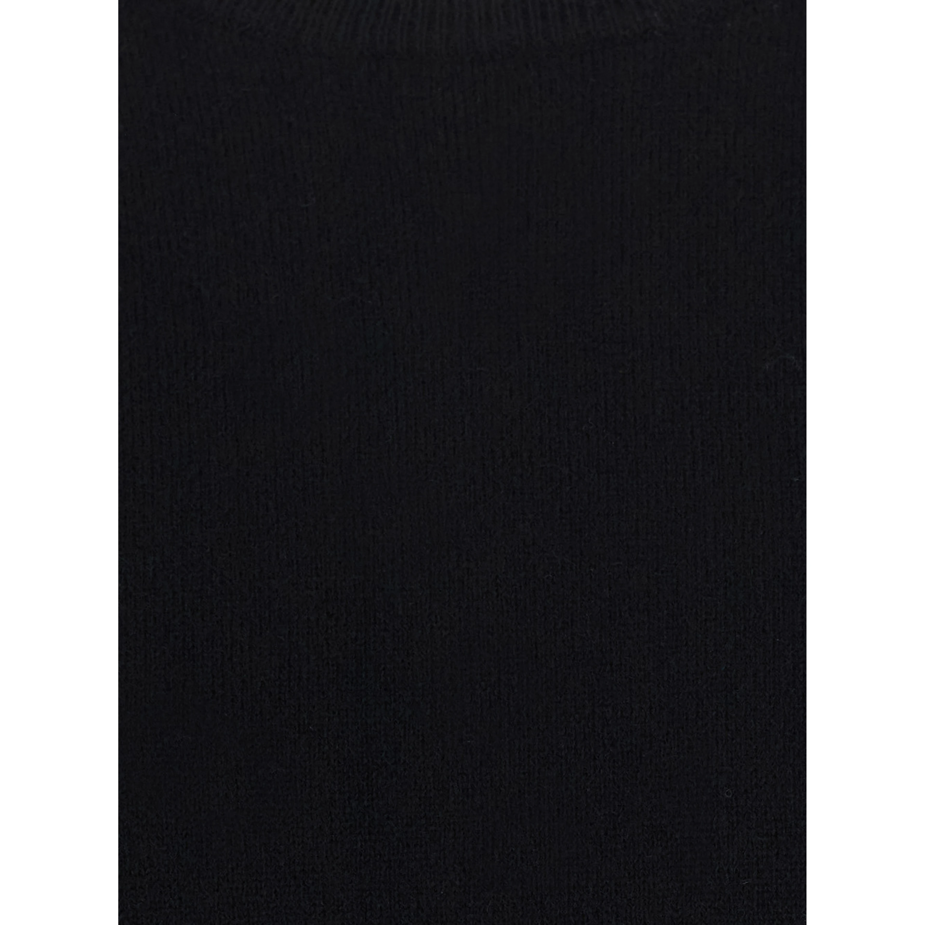 Round Neck Cashmere Sweater with round neck and long sleeves in black cashmere for women