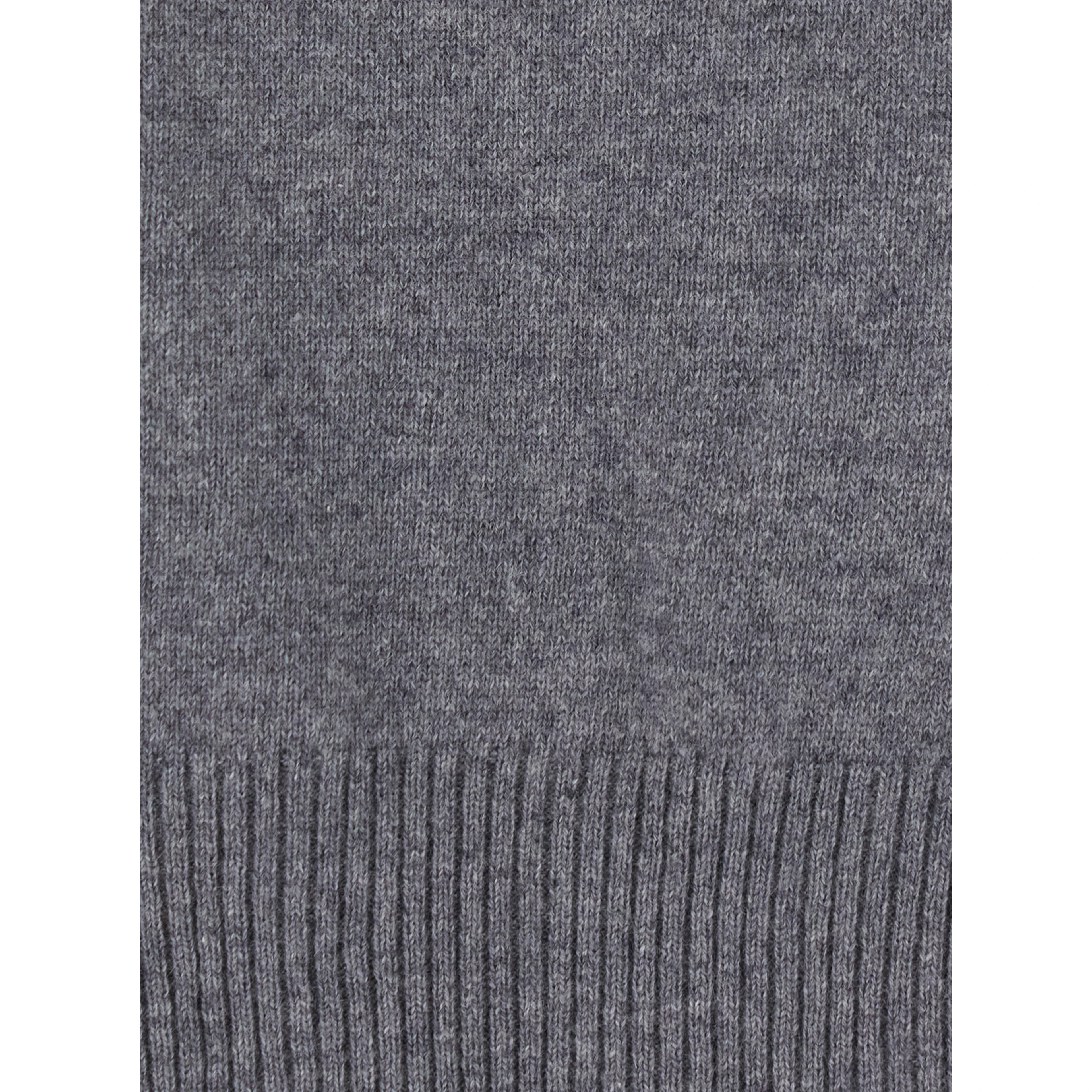 CROPPED ROUND NECK 12GG is a gray unisex cashmere sweater
